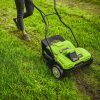 Gyepszellőztető gyűjtős akkumulátoros Greenworks G40DT35 40 v, 35 cm, rugós tengely, akku-töltő nélk