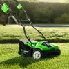 Gyepszellőztető gyűjtős akkumulátoros Greenworks G40DT35 40 v, 35 cm, rugós tengely, akku-töltő nélk