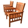 Fa kerti asztal és székek szett, 2 fő részére, kerti bútor, természetes fa anyagból