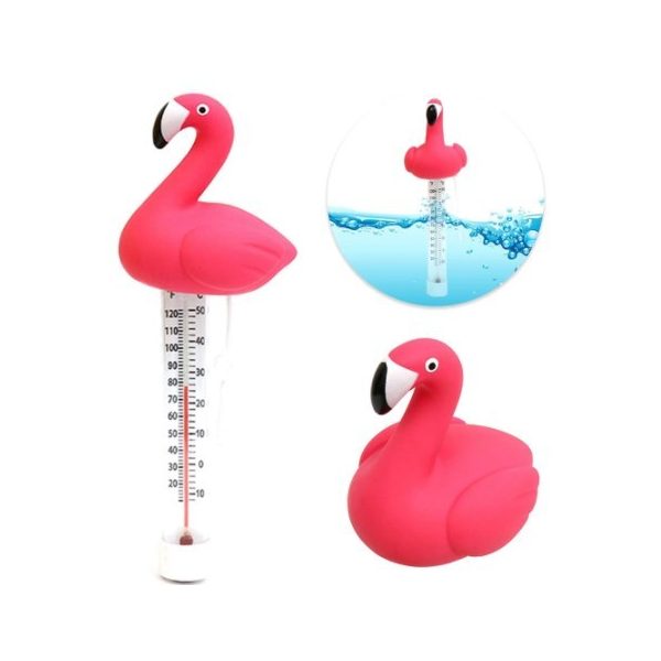 Rózsaszín madár formájú vízhőmérő medencéhez