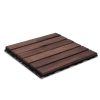 Fa padlóburkolat - 6 darabos csomag - sötétbarna - 30 x 30 cm - 6 léces