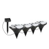 LED szolár lámpa - kutya lábnyom mintával - leszúrható - műanyag - fekete - 360 cm
