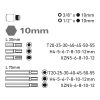 BIT klt. 40 db HEX-TORX-XZN, 10mm, adapter 3/8" és 1/2", CrV, műanyag dobozban