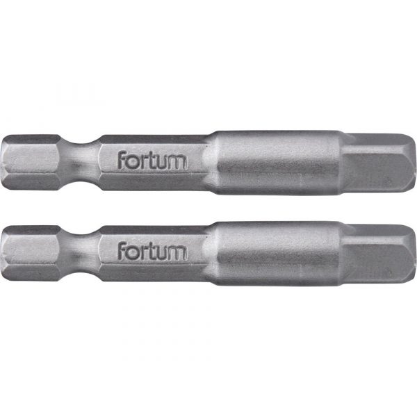 FORTUM adapter klt. 2 db, dugókulcsok gépi befogásához; S2 acél, 1/4", 50 mm, bliszteren 4741523