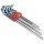 EXTOL PREMIUM torx kulcs klt. 9db, extra hosszú; T10-T50, hosszú szár: tömör, rövid szár: lyukas, CV., 90-225mm