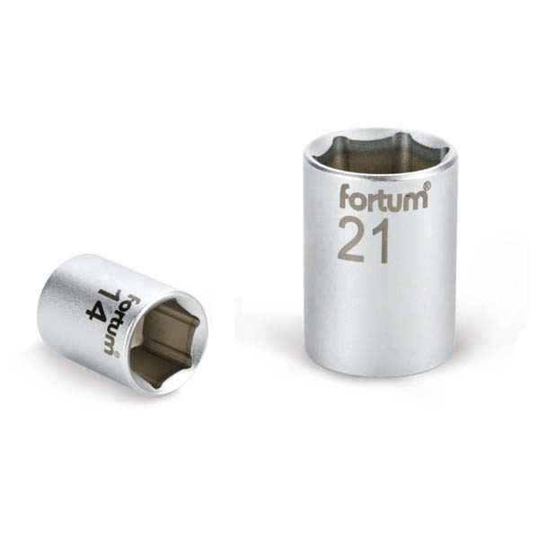 FORTUM dugófej, 1/4', 8mm, 61CrV5, mattkróm, 25mm hosszú FORTUM