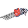 EXTOL PREMIUM torx kulcs klt., CV. ; 9db, lyukas, T10,15,20,25,27,30,40,45,50, bliszteren