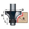 EXTOL PREMIUM felsőmaró fára, lekerekítő (homorúfejű rádiuszmaró), csapágyas, R6,3×D25,6×H11, befogás: 8mm, keményfém lapkás 8802105