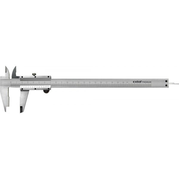 EXTOL PREMIUM  tolómérő INOX (mélységmérővel) ; 0,05×200mm 3422