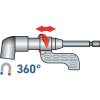 EXTOL CRAFT hosszabbító szár BIT-ekhez, L-alakú (105°) 1/4"×140 mm; mágneses (sarokcsavarozó adapter) 919407