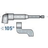 EXTOL CRAFT hosszabbító szár BIT-ekhez, L-alakú (105°) 1/4"×140 mm; mágneses (sarokcsavarozó adapter) 919407