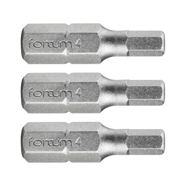 FORTUM behajtóhegy HEX, 3 db, S2 acél; H 4×25mm, bliszteren 4741505