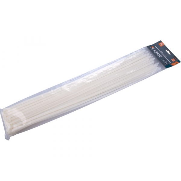 EXTOL PREMIUM kábelkötegelő 7,6×540mm 50db, fehér nylon; UV-, sav- és lúgálló 8856122