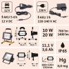 EXTOL LIGHT  hordozható LED lámpa (reflektor), 10/20W; 1400 Lm, IP65, Li-ion akkus, 4400 mAh, tölthető: 230V és 12V is, 1,5kg 43125