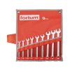 FORTUM csillag-villás kulcs klt. 9db, 6-19mm 61CrV5, mattkróm, vászon tok FORTUM 4730202