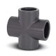 PVC Cross Fitting, 50 mm - kereszt idom, PVC csőrendszerekhez