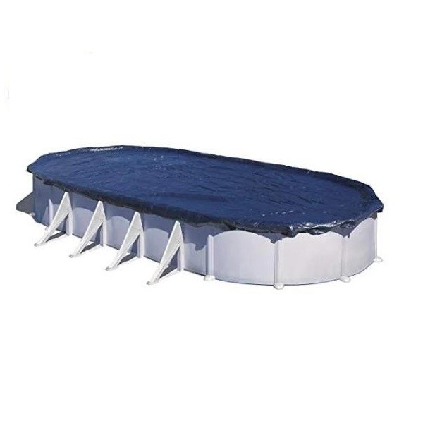 Gre téli medencevédő takaró, 6,10m x 3,75m, ovális medencéhez, fémpalástos, extra vastag