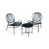 Rattan kerti bútor szett fekete asztallal és fém székekkel